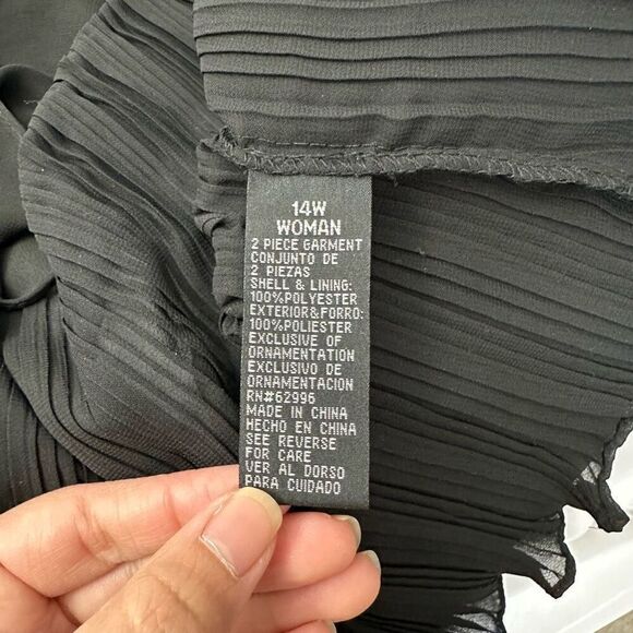 Scarlett Nite Woman 2 Piece Beaded & Pleated Cardigan & Tank Set sz 14 W - Picture 11 of 13